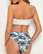 Load image into Gallery viewer, Strapless Solid Color White Two-piece Swimsuit
